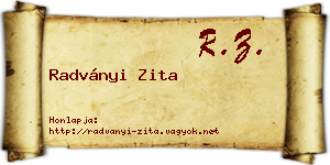 Radványi Zita névjegykártya