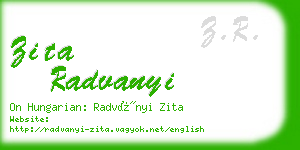 zita radvanyi business card